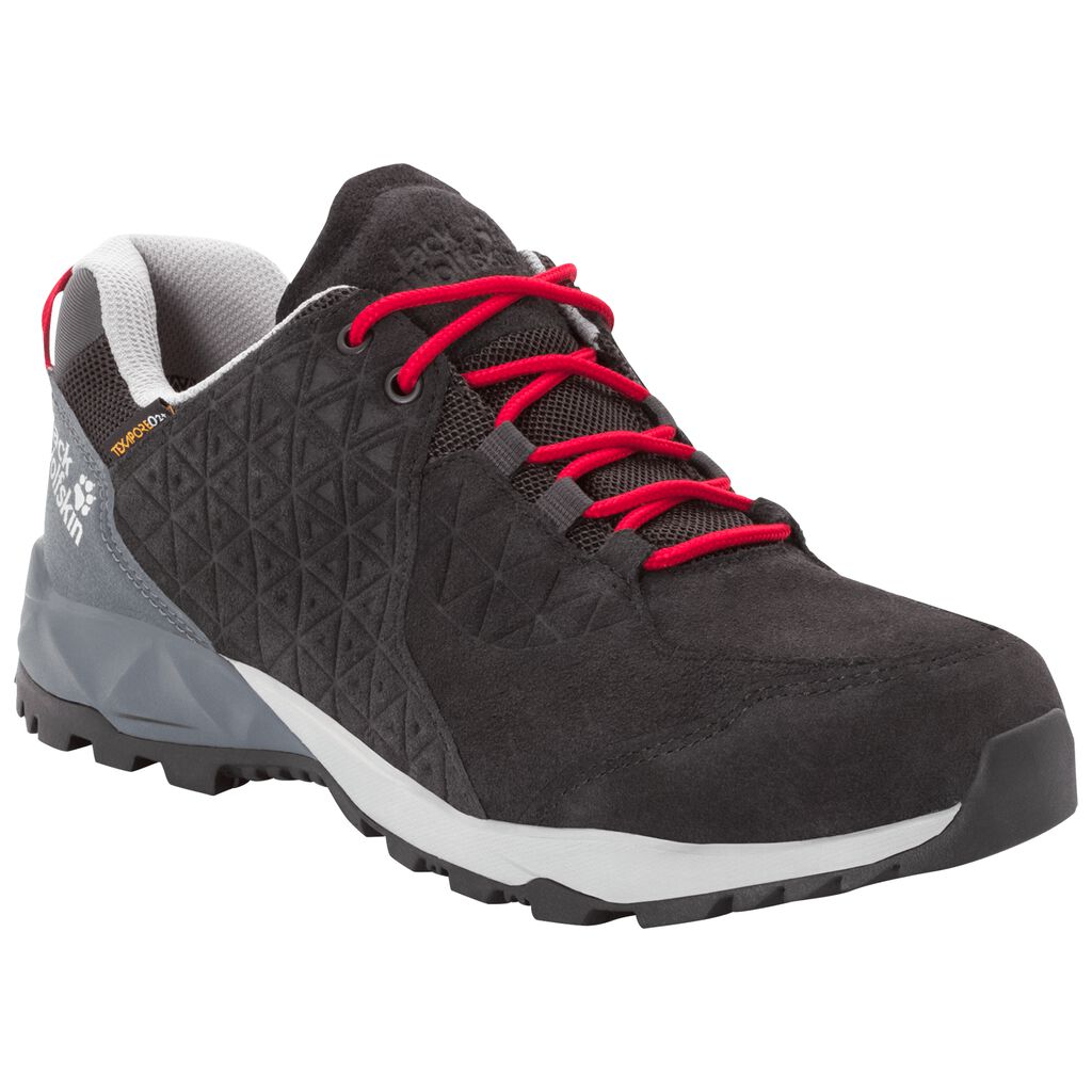 Jack Wolfskin CASCADE HIKE LT TEXAPORE LOW Chaussures Homme Noir/Rouge - GLCKNVH-83